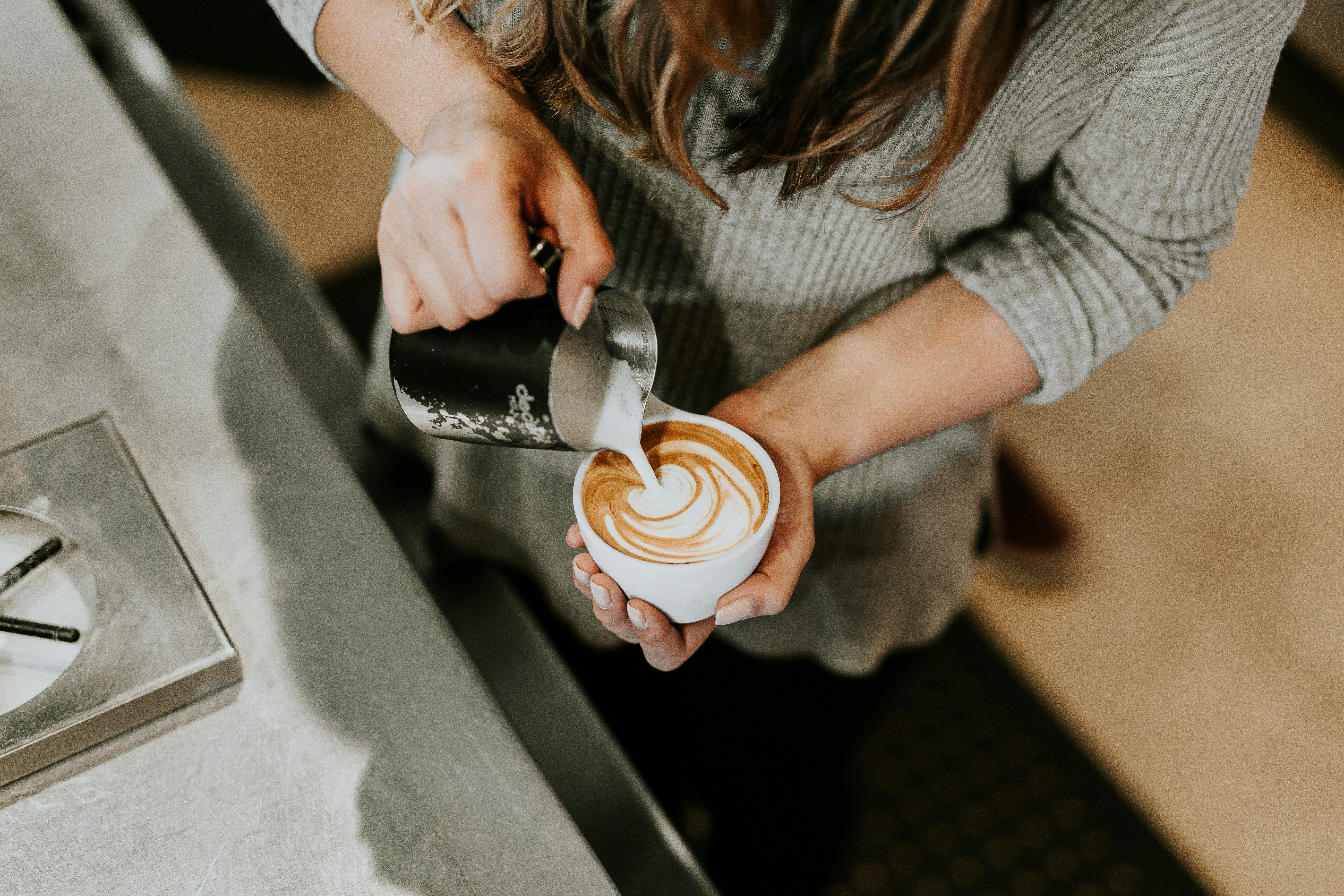 Barista preparing artisan coffee